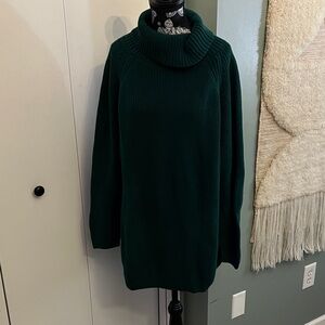 Coldwater Creek Deep Green Cowl Neck Sweater